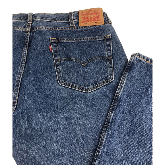 Levi's 505 Men's Jeans 40 x 32 Regular Fit Straight Leg Y2K Blue Denim Stonewash - Picture 10 of 11